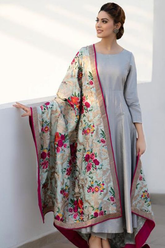 Raw Silk Formal Shawl
