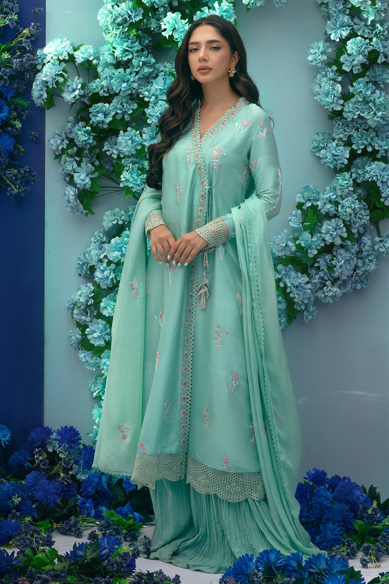 Seaside Blossom Angarkha and Dupatta