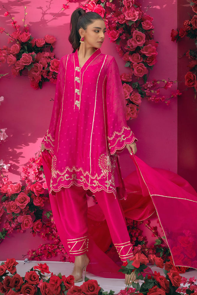Fuchsia Fantasy Shirt and Dupatta