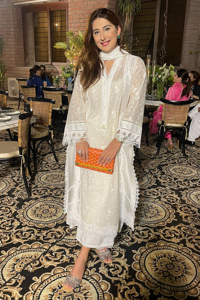 DC-0550 GREEN PRINTED EMBROIDERED KURTA