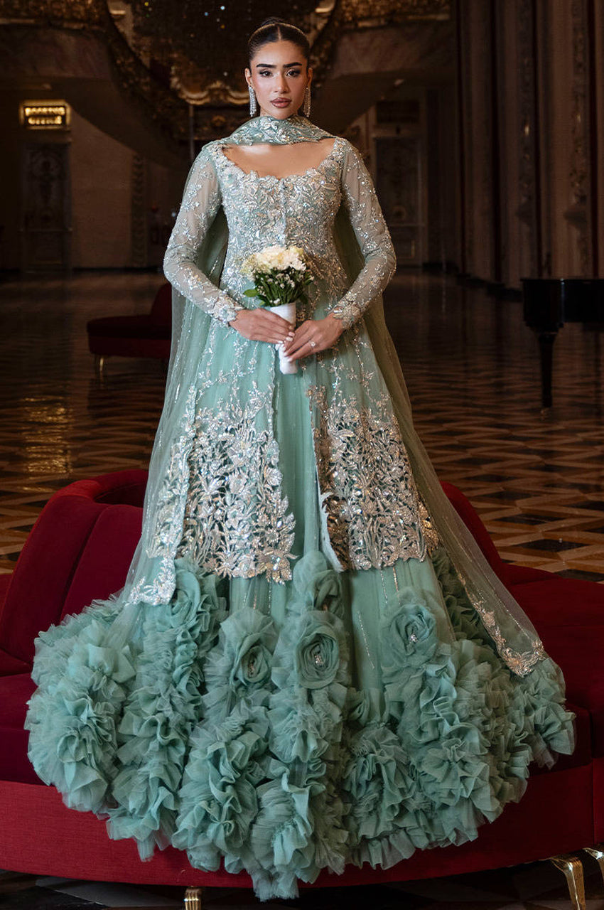 Teal Bloom - Jacket, Blouse & Dupatta