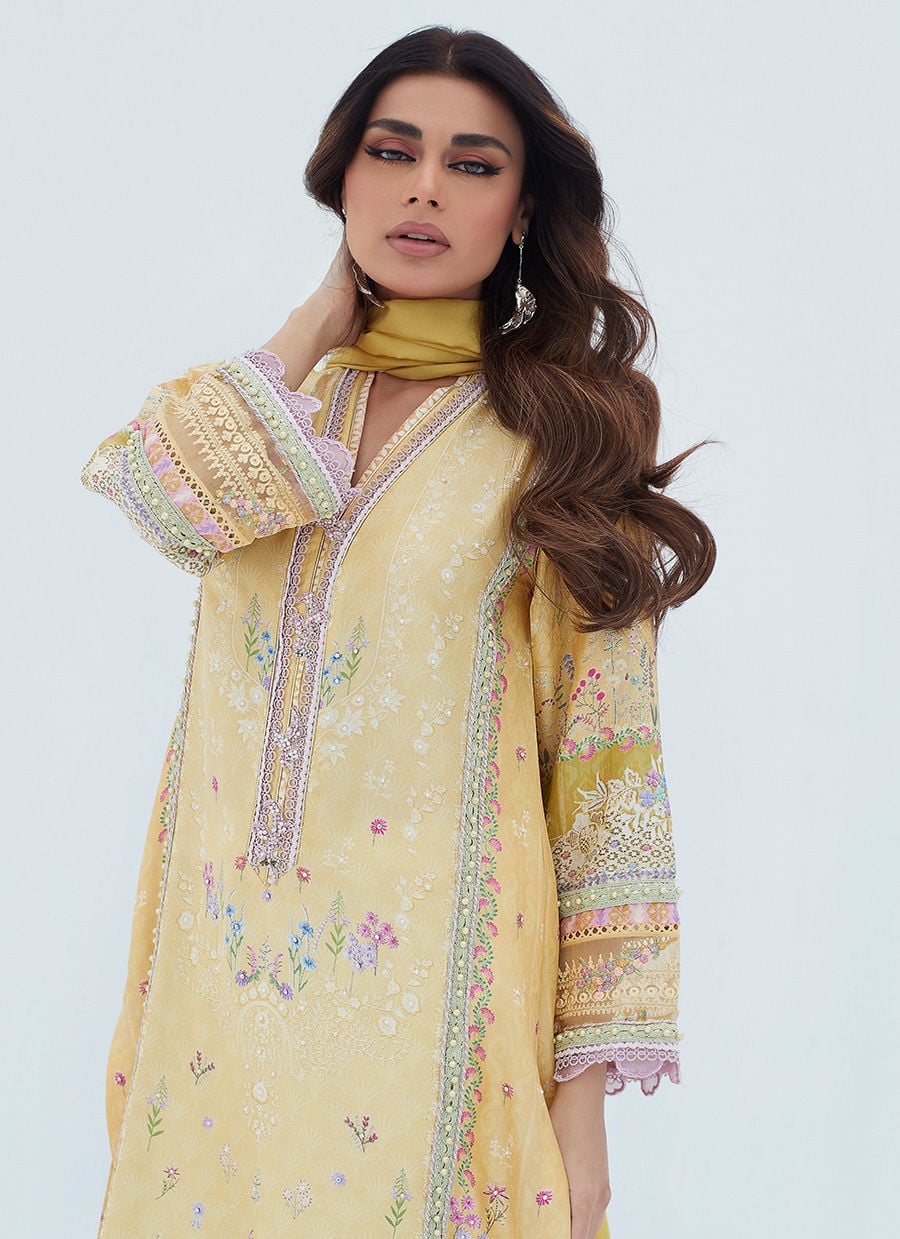 Lyma Lemon Shirt And Dupatta