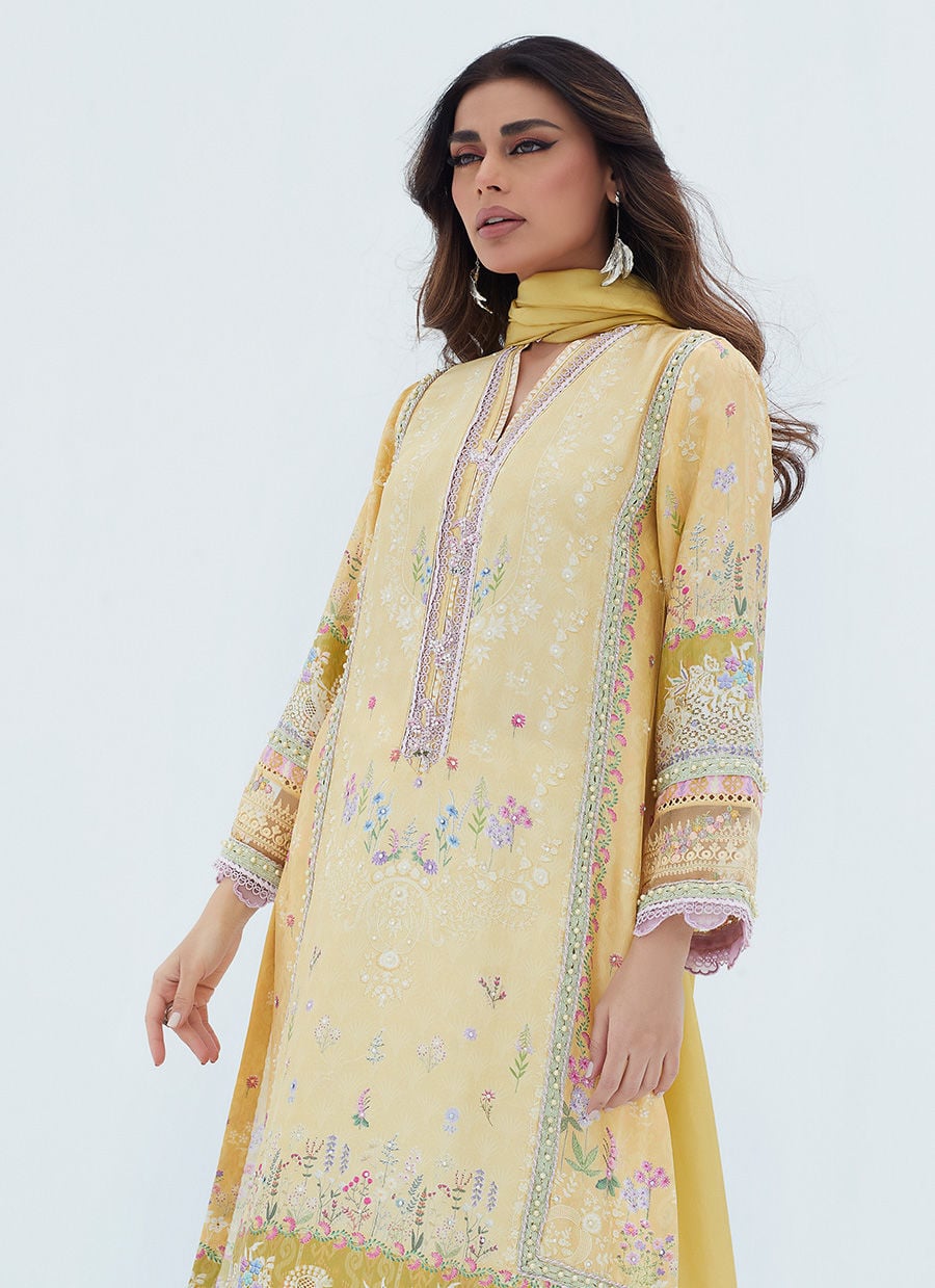 Lyma Lemon Shirt And Dupatta