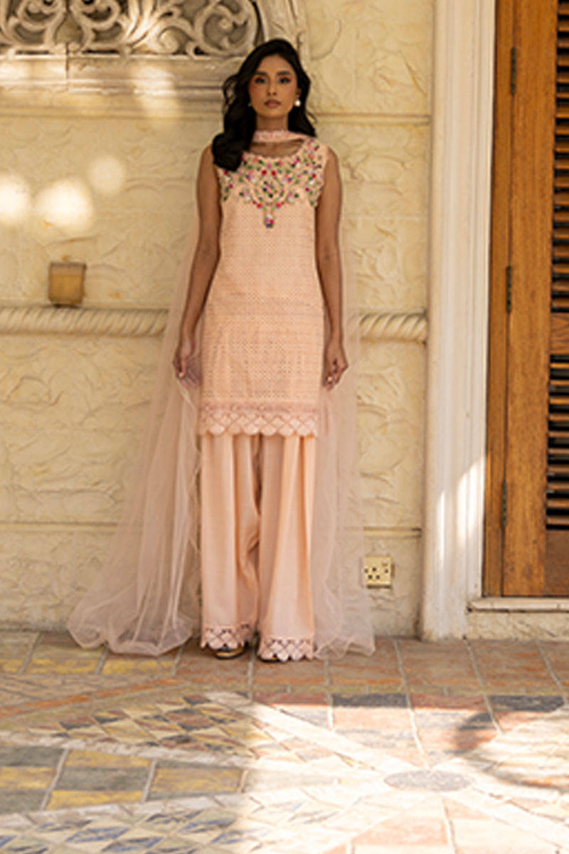 Peach Bloom With Shalwar