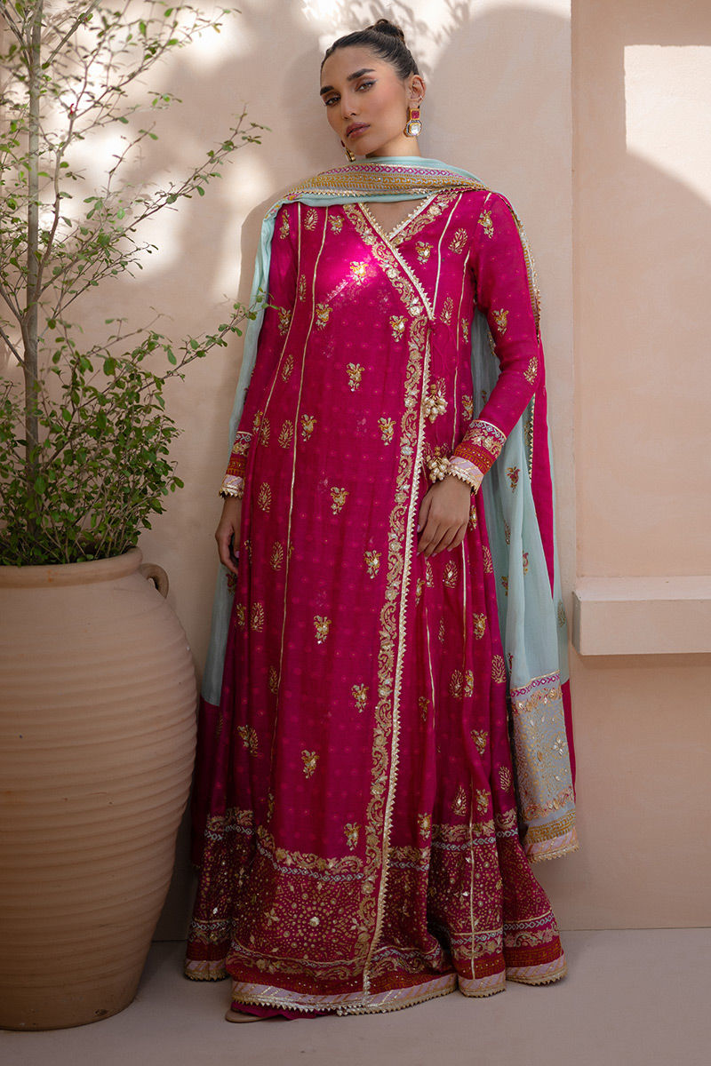 Serene Mosaic Angarkha and Pants With Dupatta
