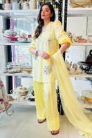 Lemon June With Silk Farshi Shalwar