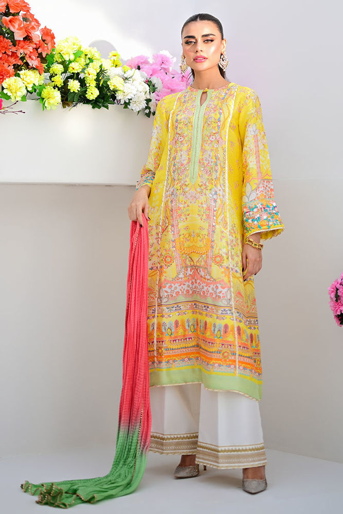 AJPL-17 PRINTED ARABIC LAWN 3 PCS