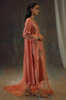 Peach Zari Long Full Set