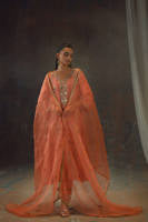 Peach Zari Long Full Set