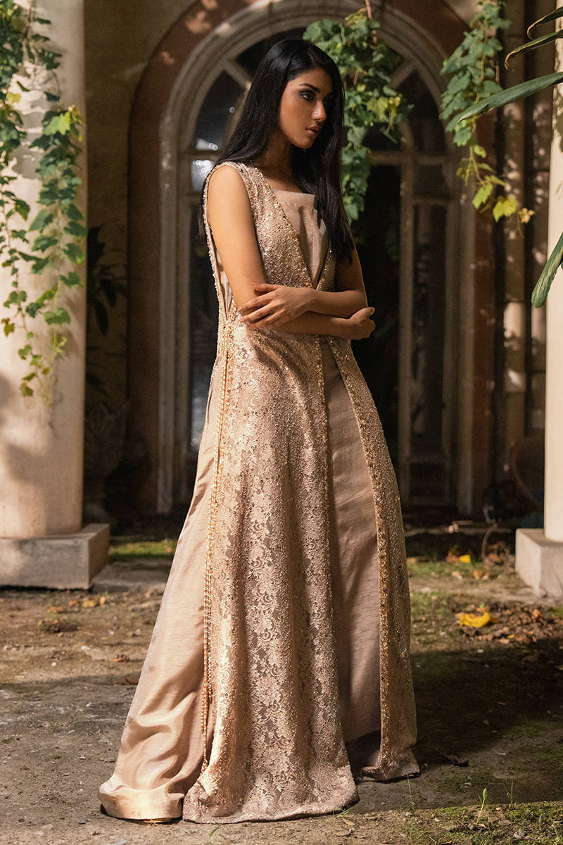 Crystal Lace Gown With Jumpsuit