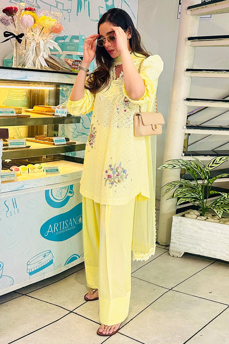 Lemon June With Silk Farshi Shalwar