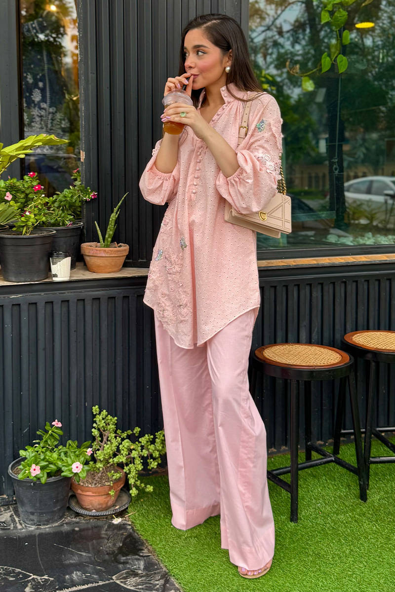 Pink June with Wide Leg Pants