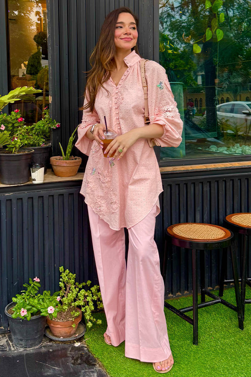 Pink June with Wide Leg Pants