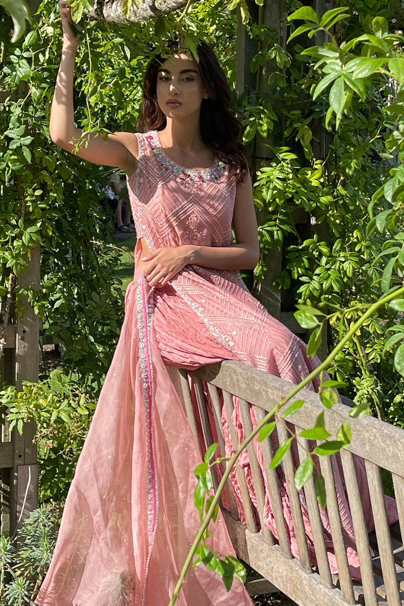 Pink Sparkle with Dupatta
