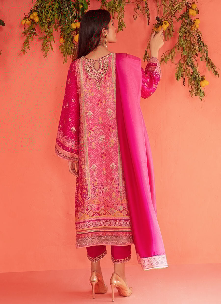 Asha Magenta Shirt And Dupatta