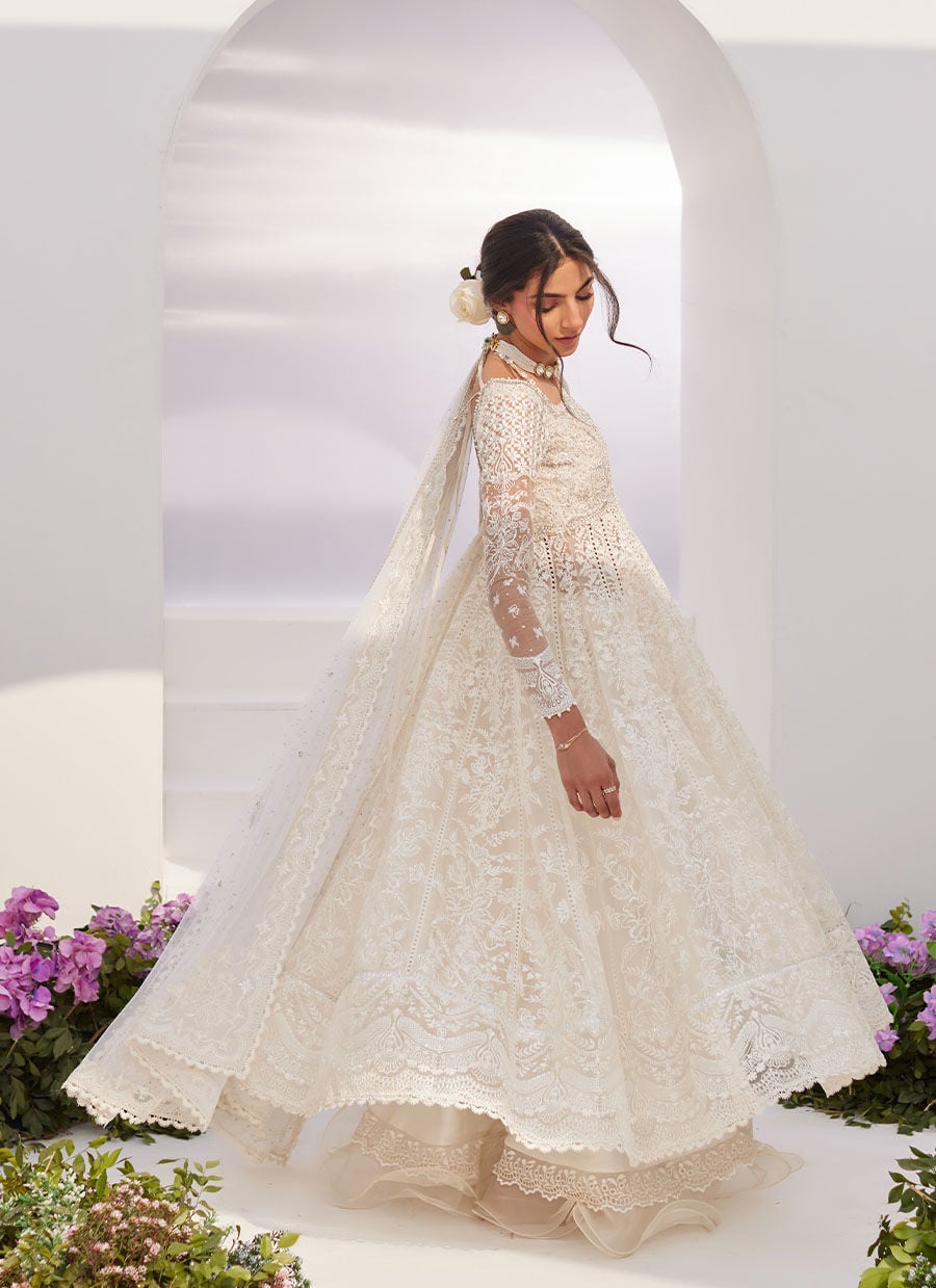 Maelle Ivory Embroidered And Embellished Kalidaar