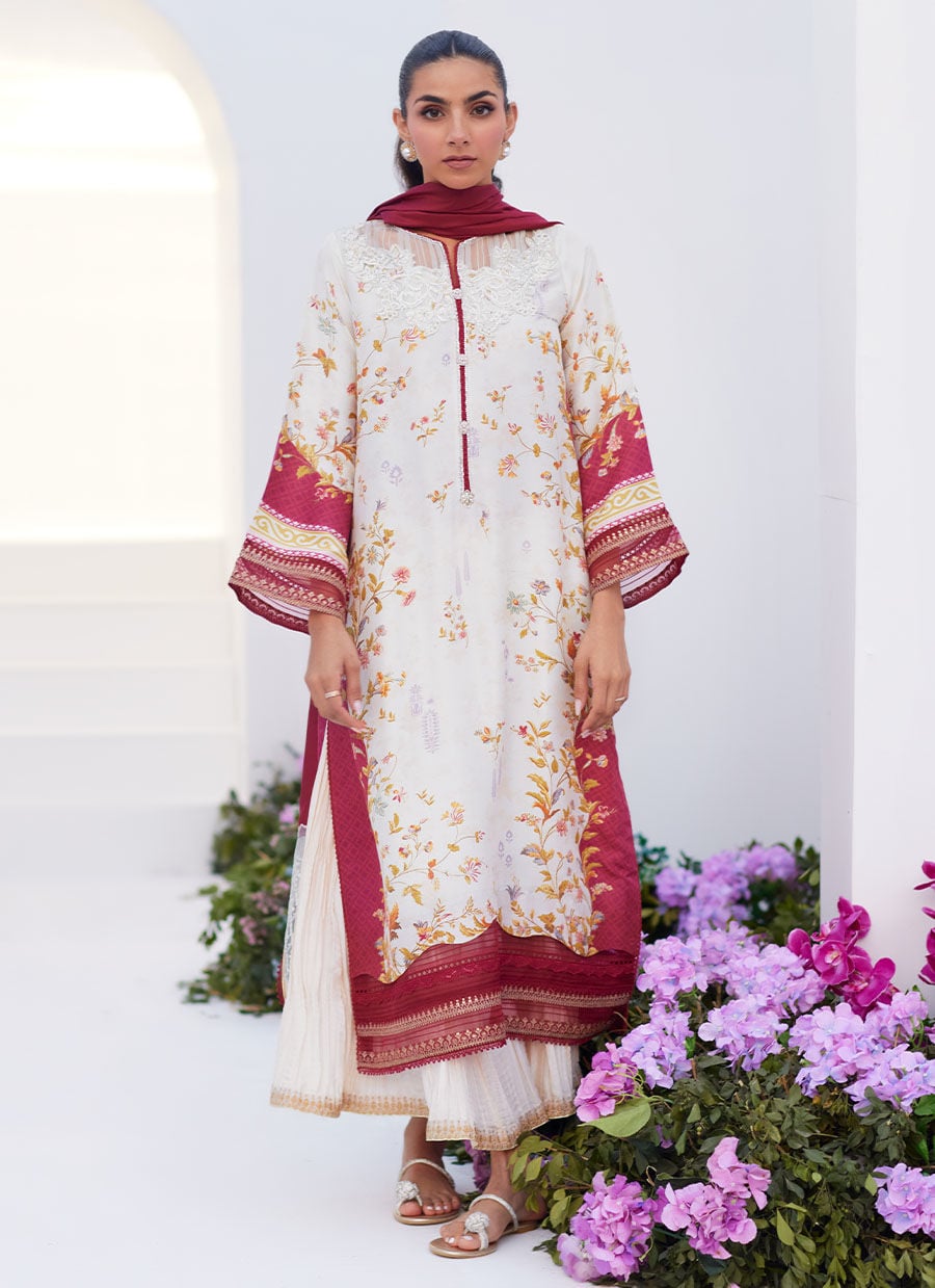 Sangria Trellis Shirt And Dupatta