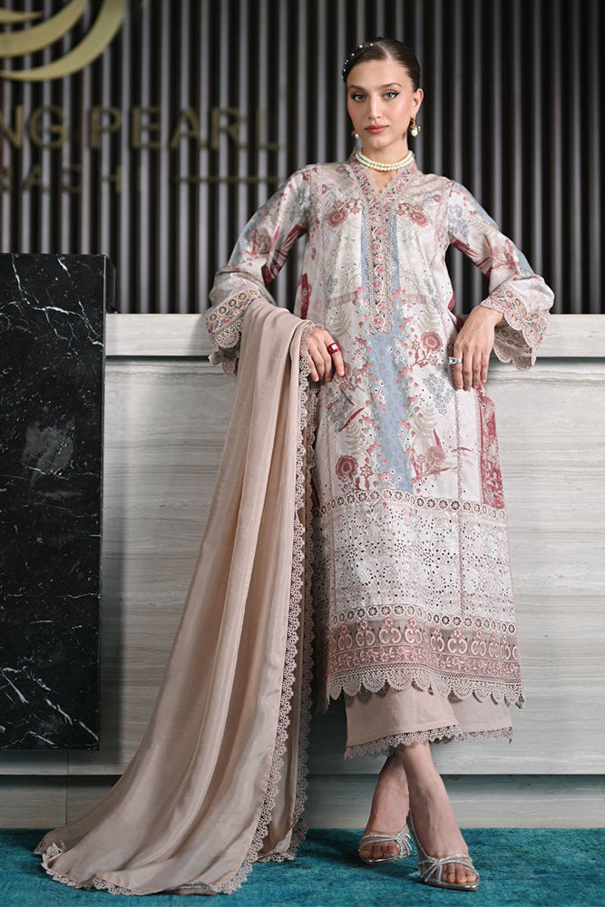 SS26DA-2905 BLACK 2PCS EMBROIDERED KURTA WITH TROUSER