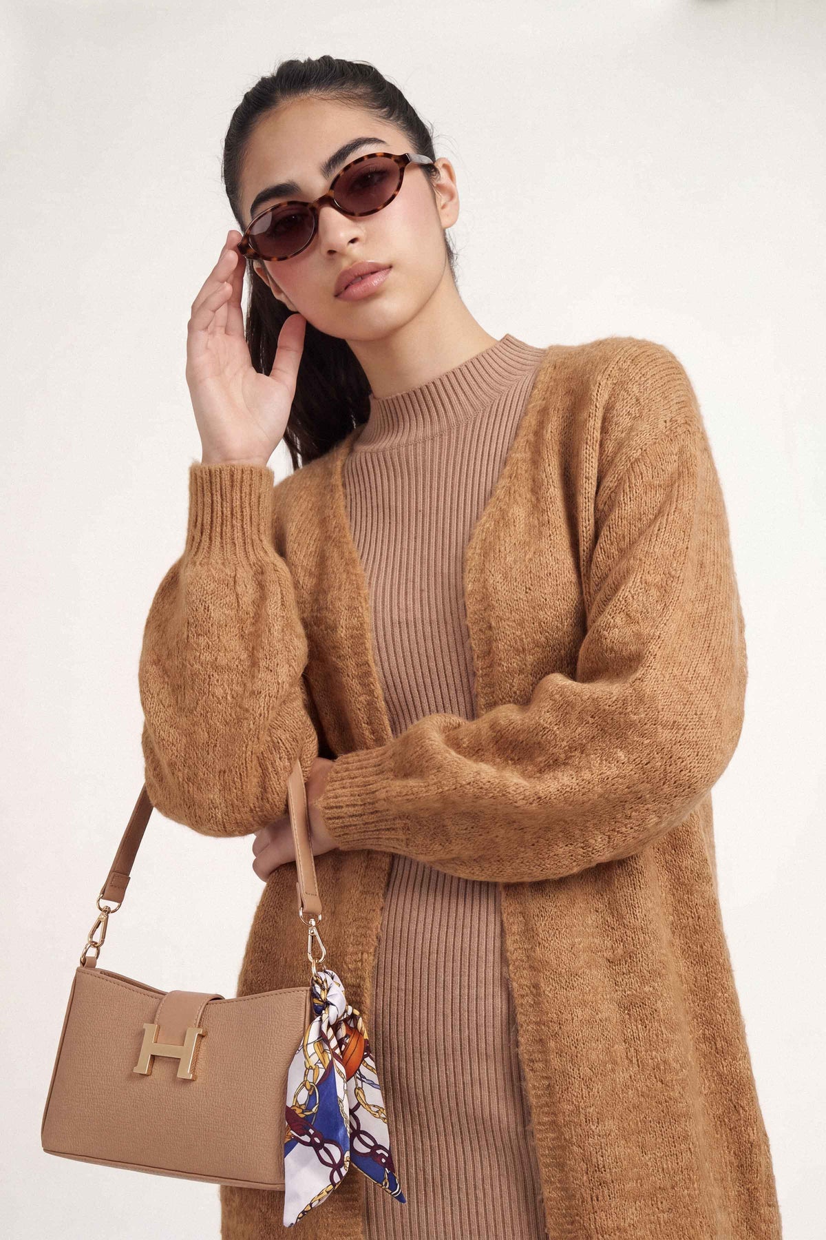 Camel Long Sweater-1719000129