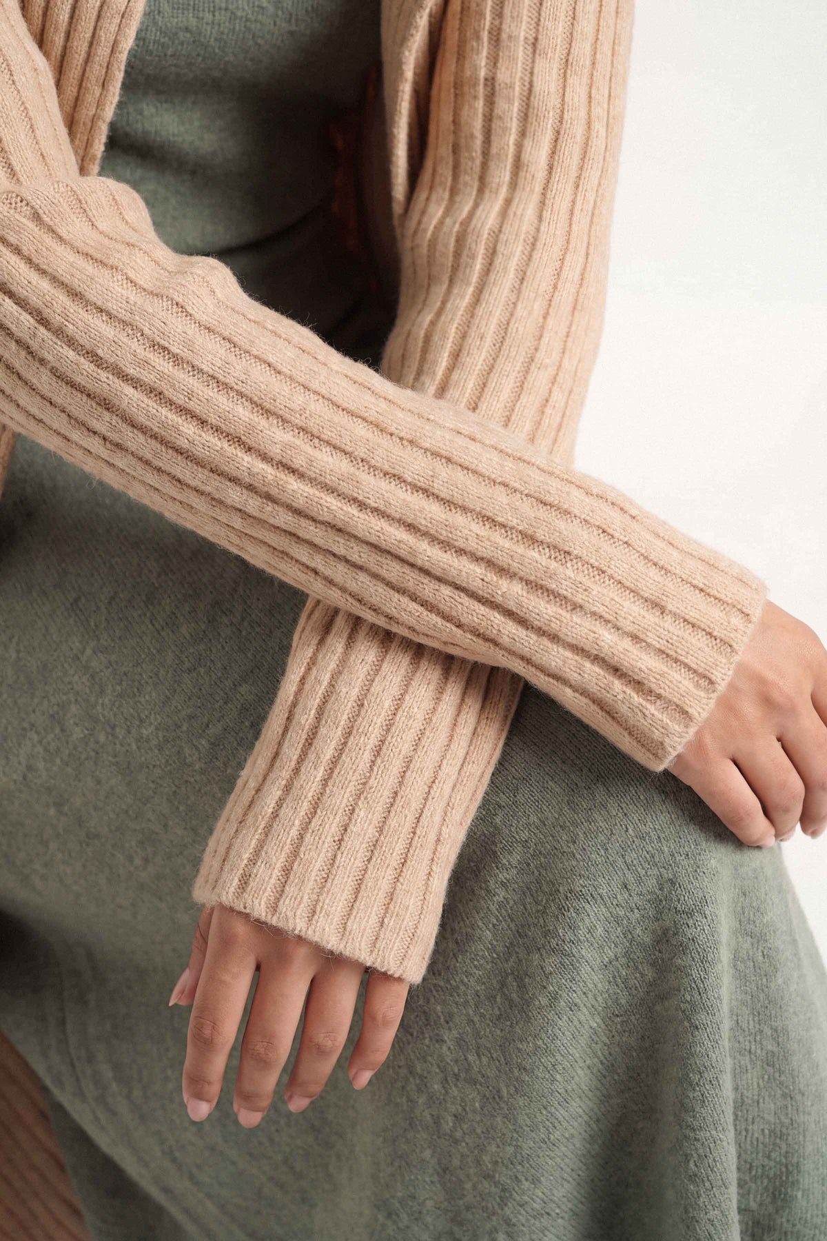 Light Beige Long Sweater-1719020118