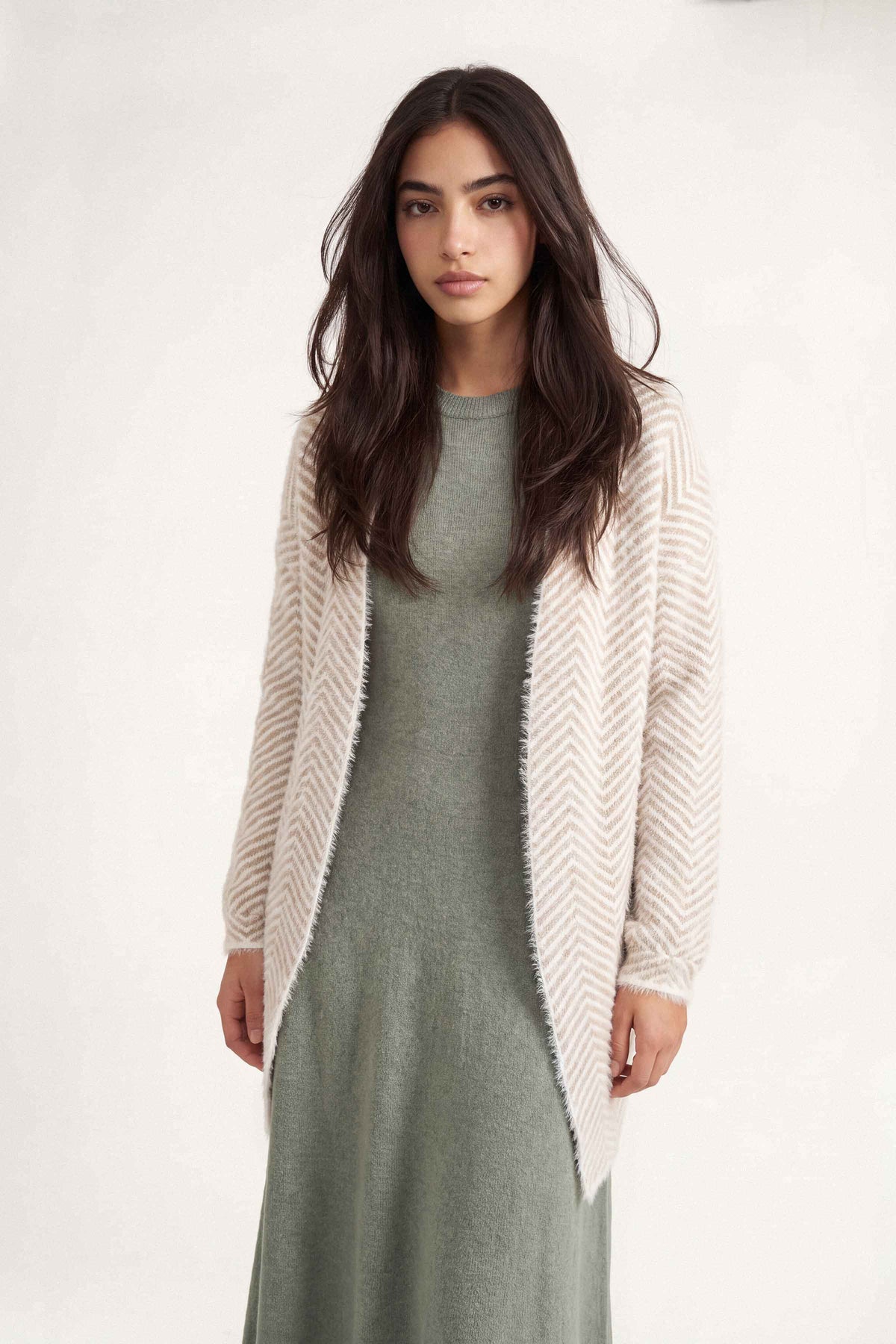Beige Long Sweater-1719030118
