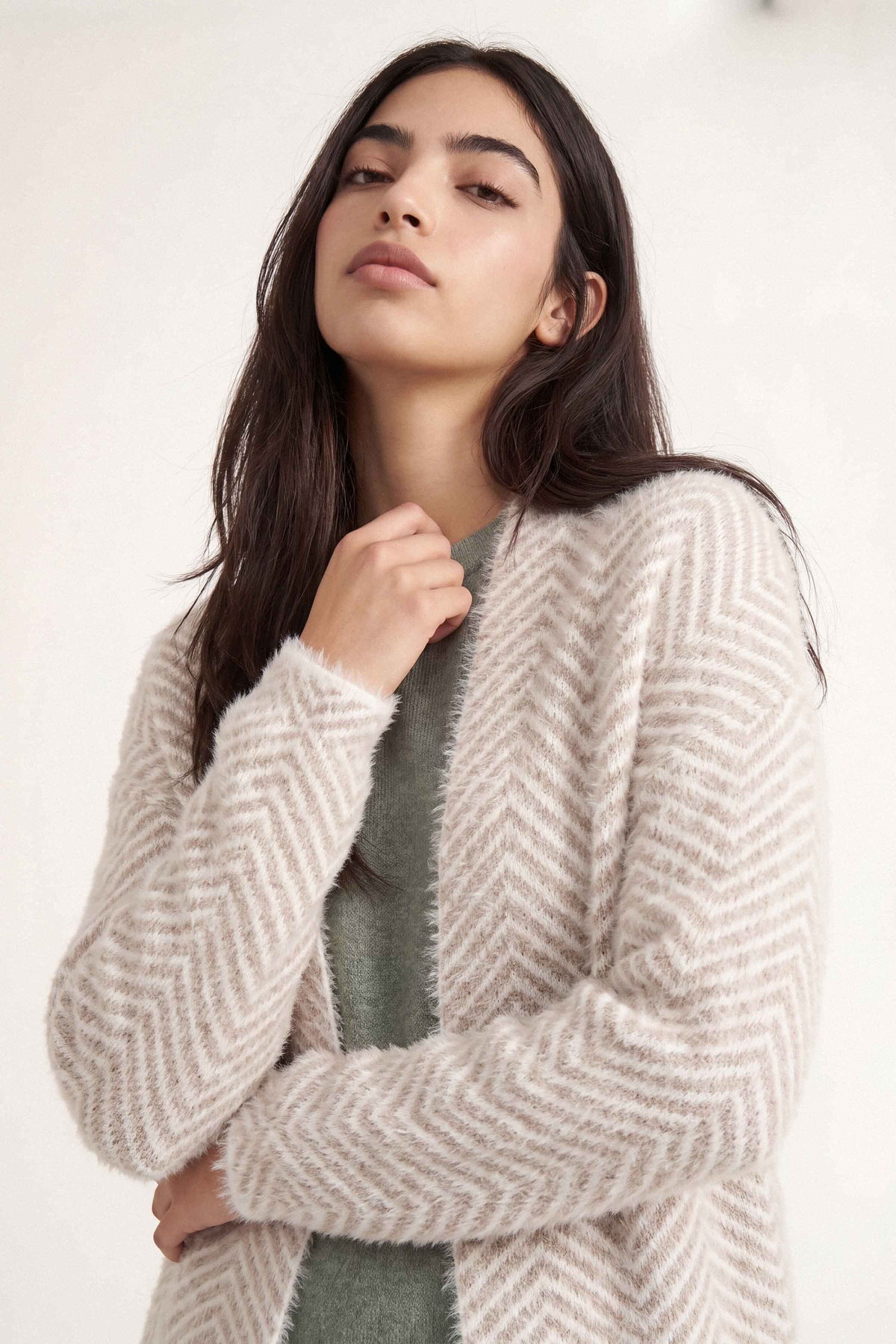 Beige Long Sweater-1719030118