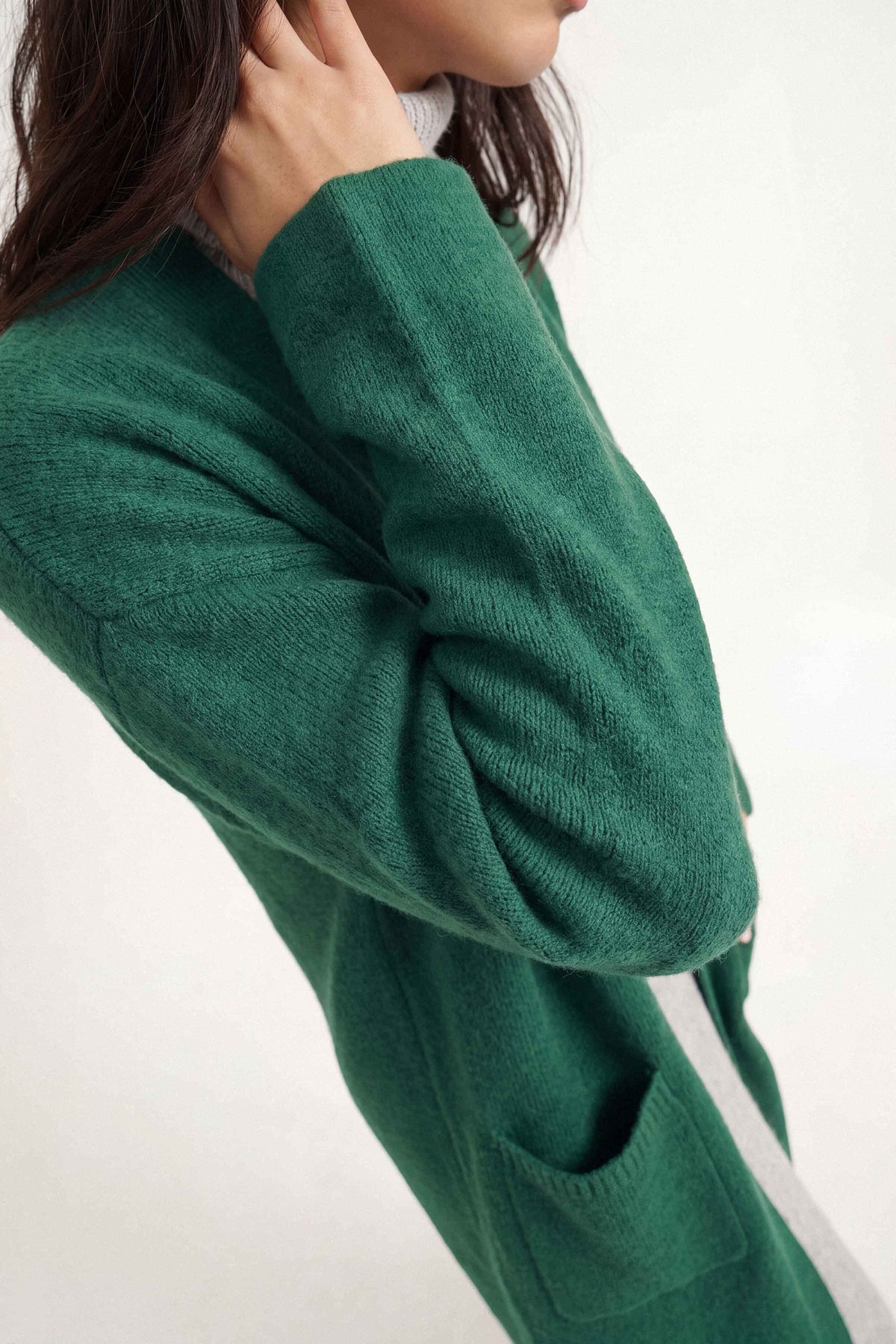 Dark Green Long Sweater-1719060104