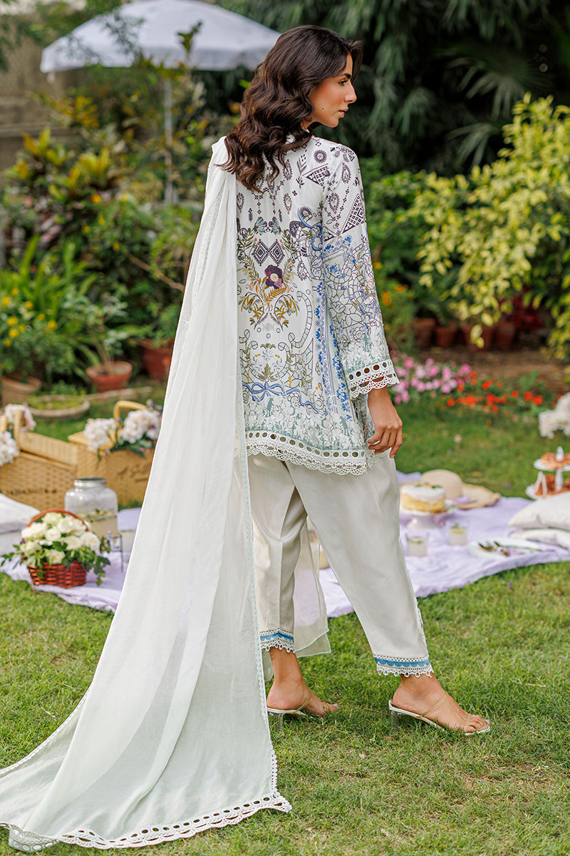 Crema Shirt And Dupatta