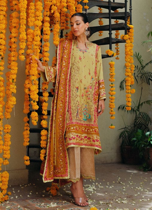 Ayala Magenta Pink Block Printed Shirt Dupatta And Lengha