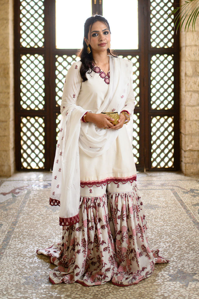 Ivory Bloom with Fine Embroidery | Ansab Jahangir
