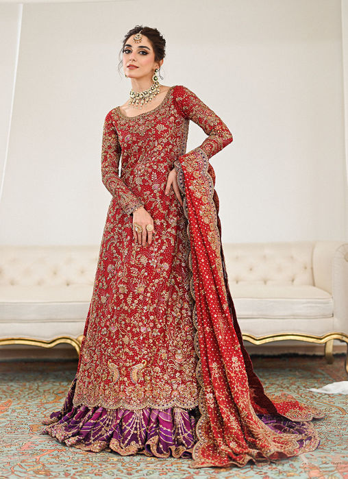 Zemira Crimson Farshi Lehenga