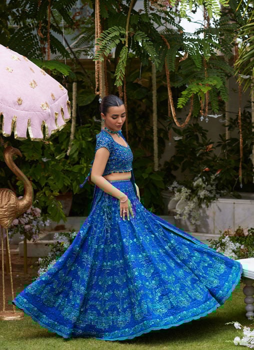 Miral Teal Lehenga Choli
