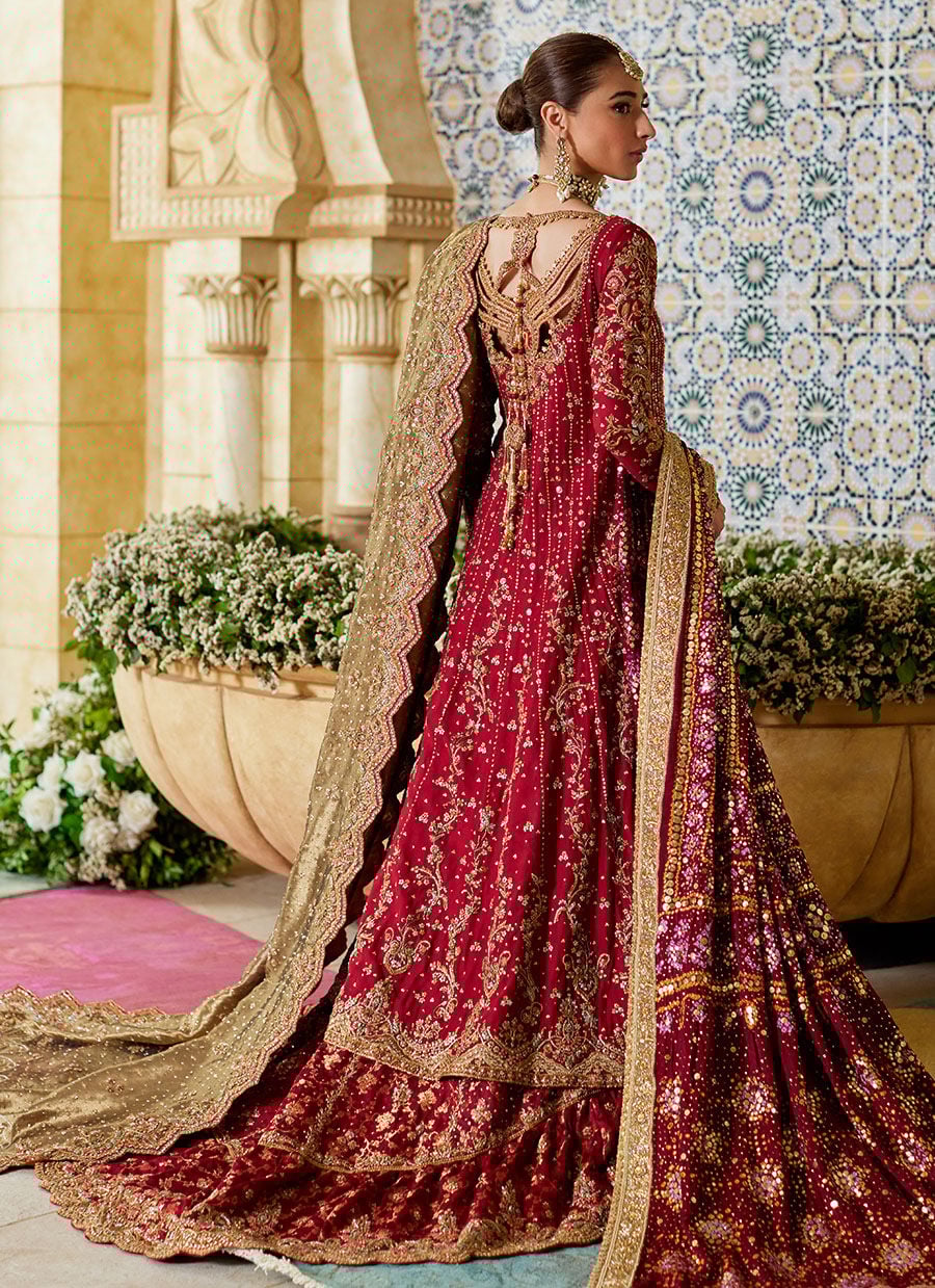 Zemira Crimson Farshi Lehenga