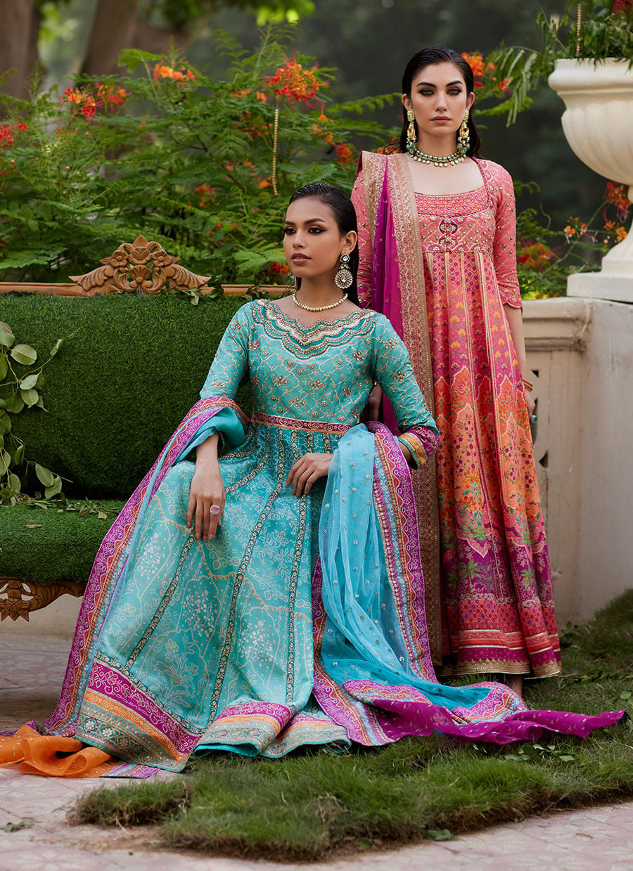 Zaiba Turquoise Kalidaar