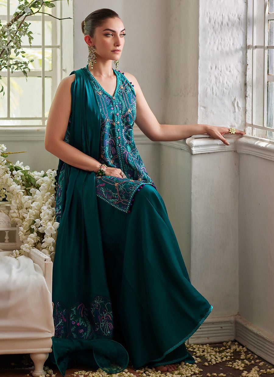 Ruya Emerald Shirt And Dupatta