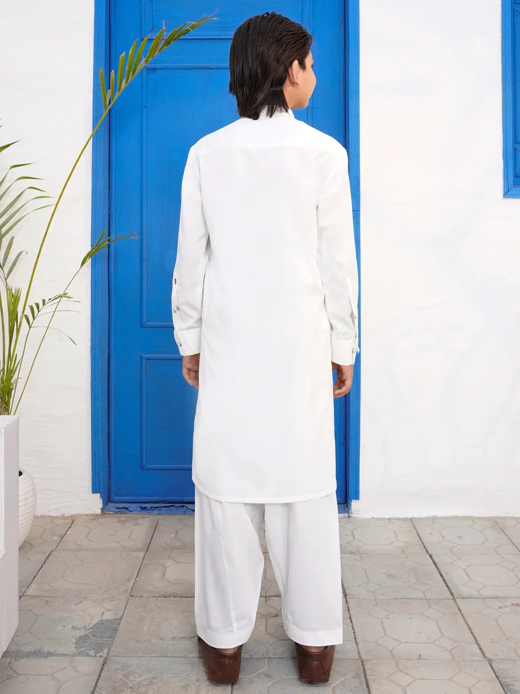 White Blended Kameez Shalwar - ALTET-KS-001-R2