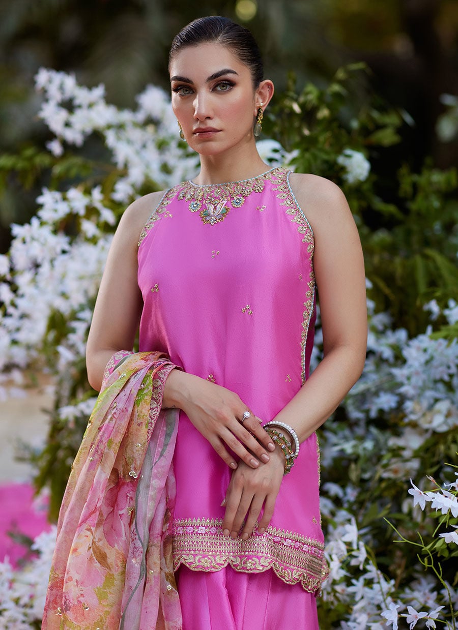 Nihal Rani Pink Shirt And Dupatta