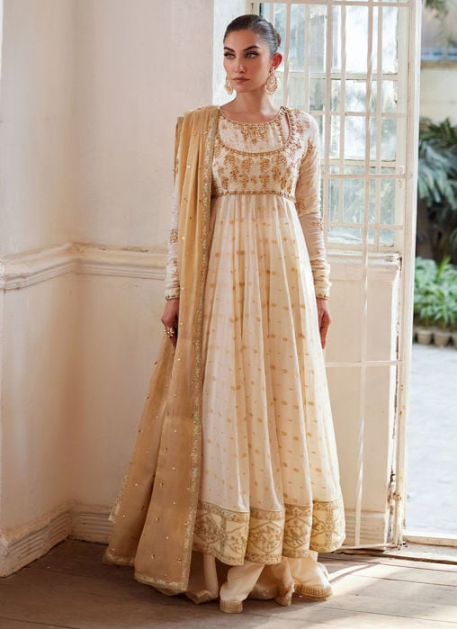 Anisa Apple Green Kalidaar And Dupatta