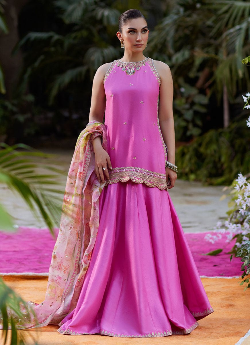 Nihal Rani Pink Shirt And Dupatta