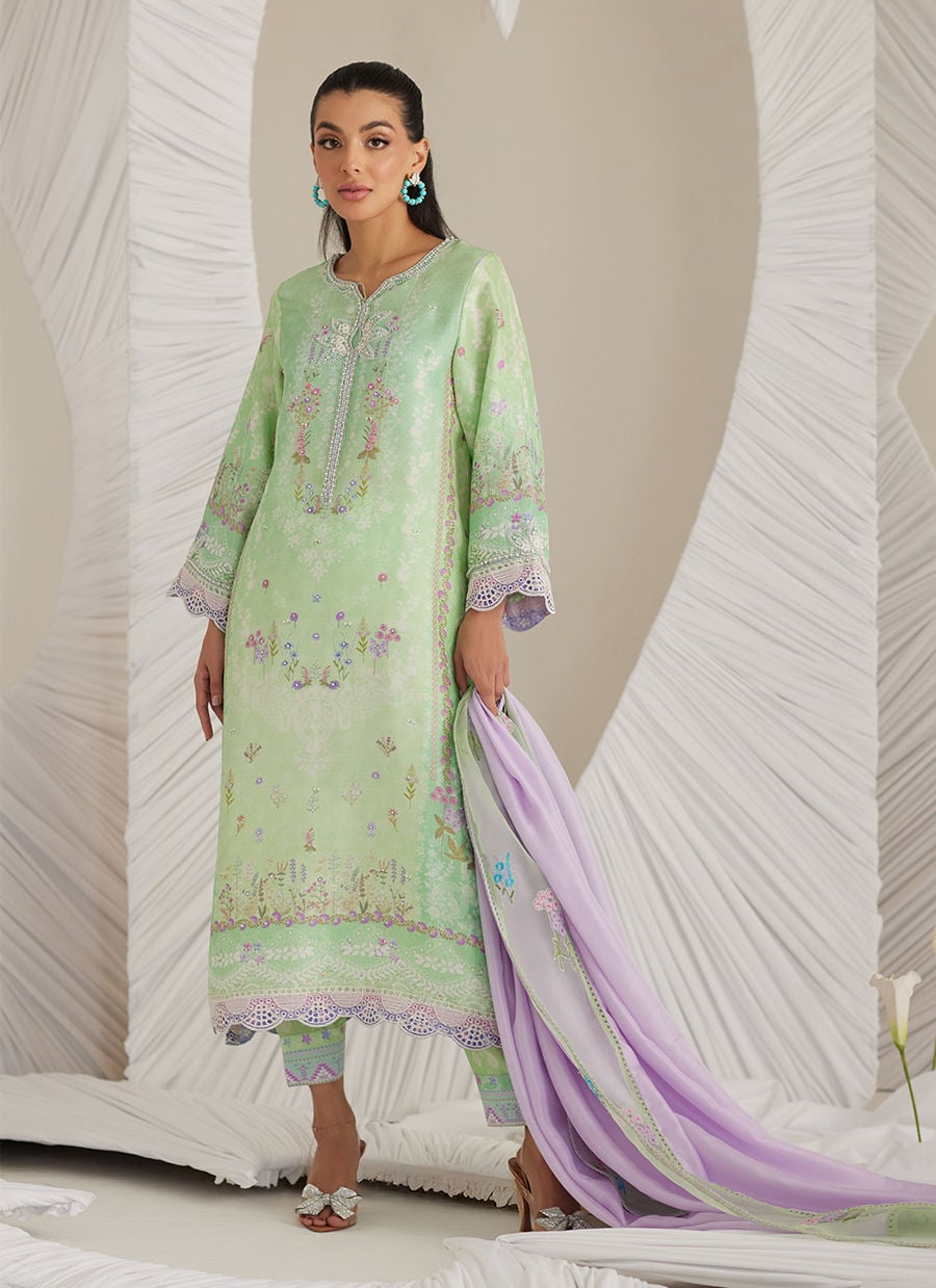 Felice Aqua Shirt And Dupatta