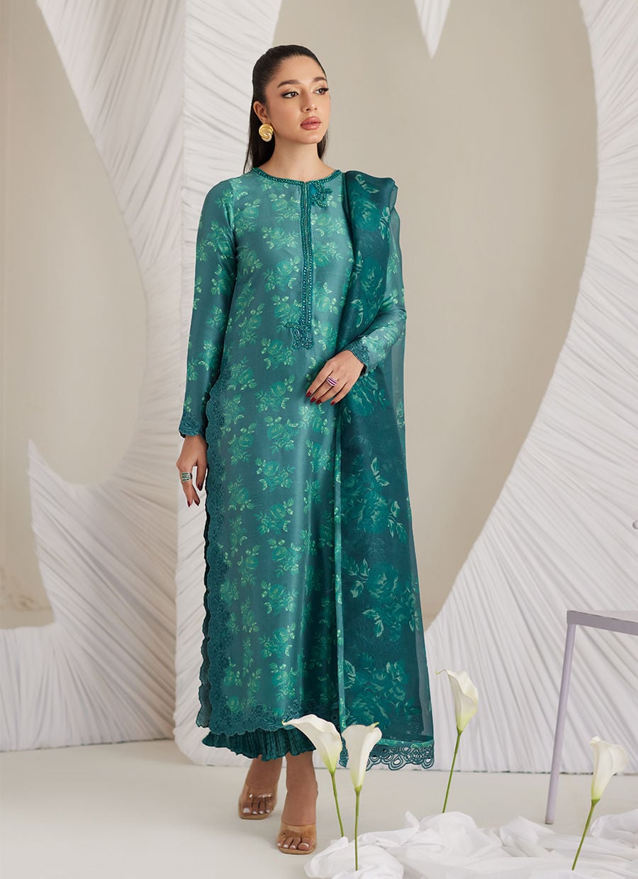 Camilla Emerald Shirt And Dupatta