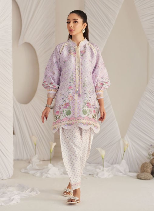 Sola Printed Raw Silk Shirt And Dupatta