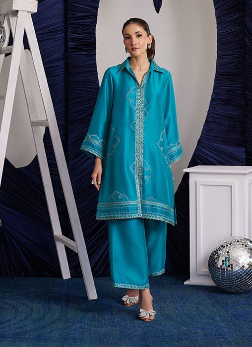 Ediz Scarlet Shirt And Dupatta