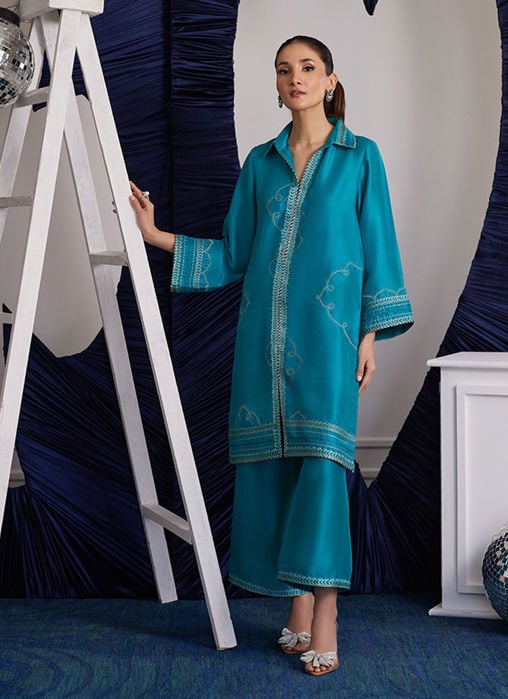 Ivalia Teal Shirt And Dupatta