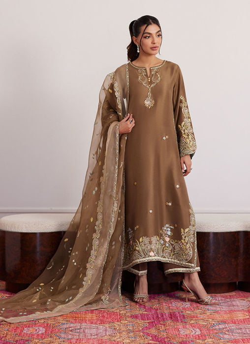 Collette Mint Ombre Embellished Column Kalidaar With Embroidered Slip And Dupatta