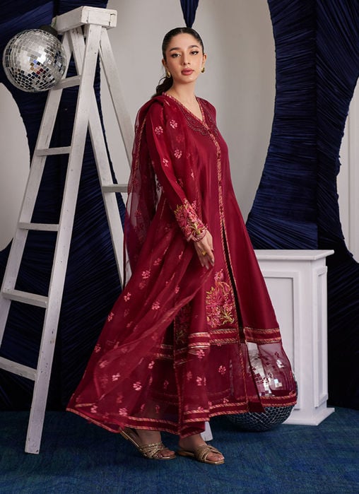 Layla Peach Shirt And Dupatta