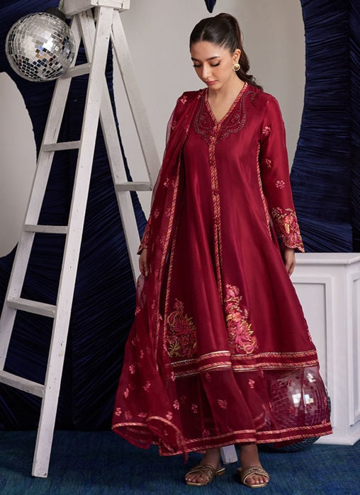 Layla Peach Shirt And Dupatta