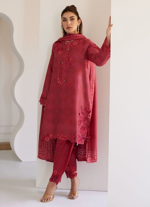 Oddie Pink Shirt And Dupatta