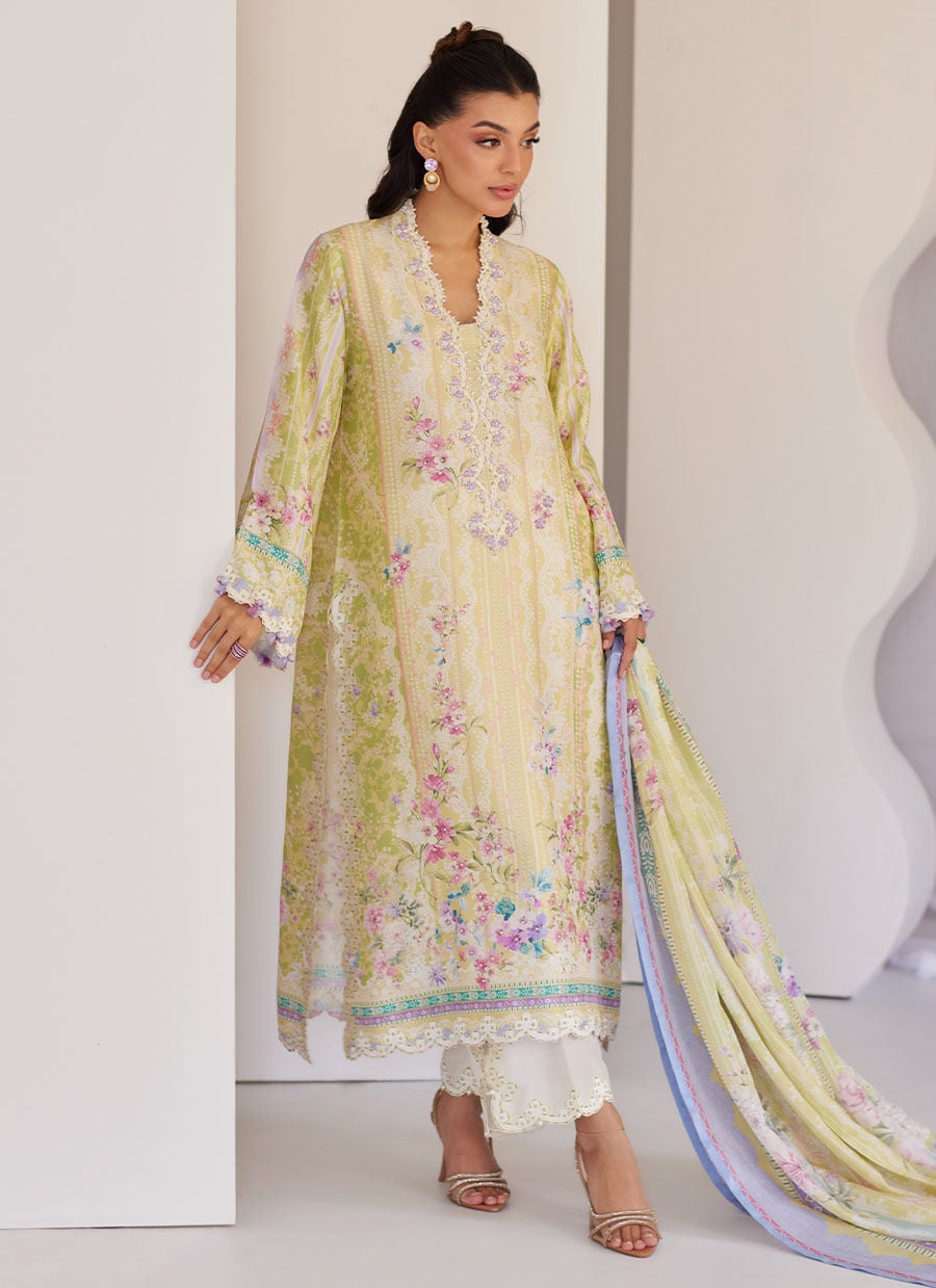 Elowyn Kiwi Shirt And Dupatta