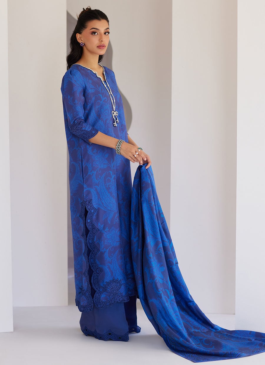 Azura Blue Shirt And Dupatta